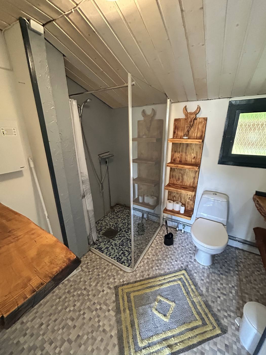 Badezimmer mit Dusche und WC